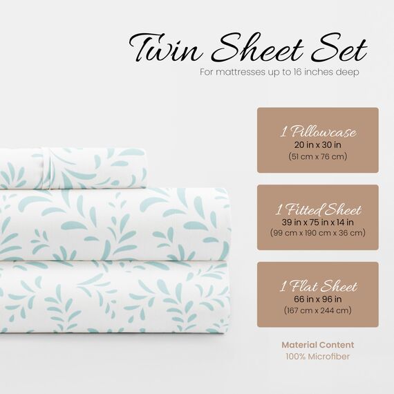 Linen Market 3-teiliges Bettwäsche-Set für Doppelbetten (hellblaue Weinreben) – Schlafen Sie Besser als je zuvor mit diesen ultraweichen und kühlenden Bettlaken für Ihr Doppelbett – Tiefe Tasche für