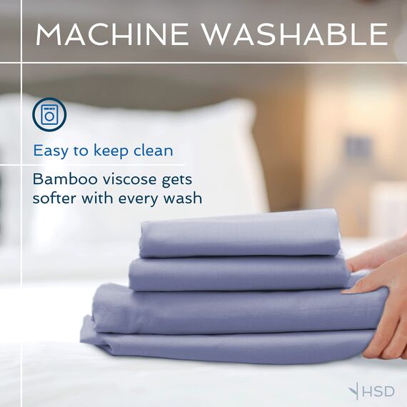 Hotel Sheets Direct 100 % Viskose aus Bambus-Bettlaken Twin XL – kühlende Luxus-Bettlaken mit tiefer Tasche – seidig weich – Marineblau