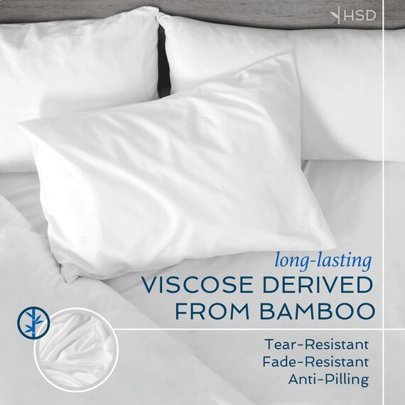 Hotel Sheets Direct King-Size-Kissenbezüge, 50,8 x 101,6 cm, kühlend, atmungsaktiv, 100 % Viskose aus Bambus, seidig weich für Haar und Haut, helles Schlafzimmer, Hellgelb, 2 Stück