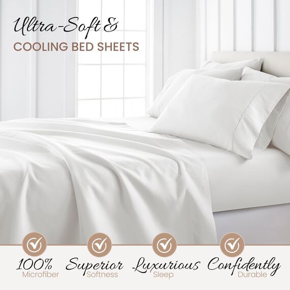 Linen Market 4-teiliges California King Bettwäsche-Set (grau gepunktet) – Schlafen Sie besser als je zuvor mit diesen ultraweichen und kühlenden Bettlaken für Ihr Cal King Size Bett – tiefe Tasche für