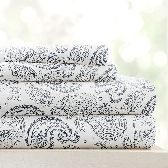 Linen Market 4-teiliges Bettwäsche-Set (marineblaues Blumenmuster) – Schlafen Sie Besser als je zuvor mit diesen ultraweichen und kühlenden Bettlaken für Ihr Bett in voller Größe, Tiefe Tasche für