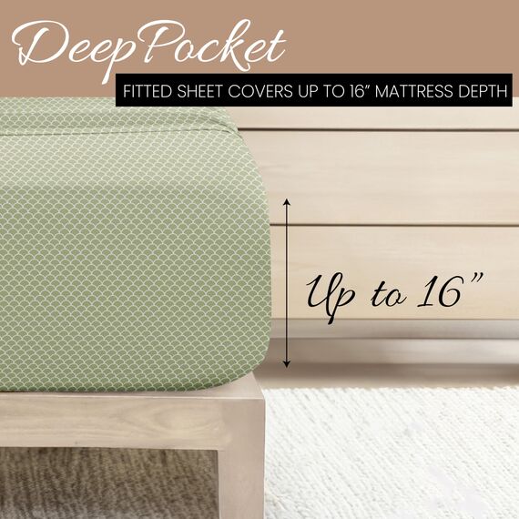 Linen Market Bettlaken-Set, Mikrofaser, Jakobsmuschelsalbei, Doppelbett