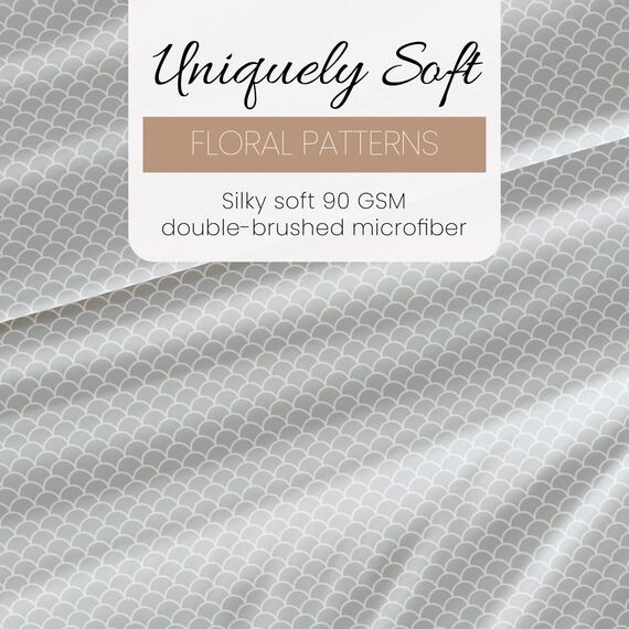 ienjoy Home Linen Market 4-teiliges Bettlaken-Set, Gemustert, Kingsize, Jakobsmuschelgrau