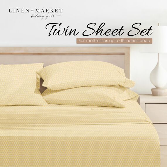 Linen Market Bettwäsche-Set für Doppelbett, 4-teilig, atmungsaktiv, kühlende Bettlaken für Doppelbett, Tiefe Taschen- und knitterfreie Laken, passend für 40,6 cm Matratze, extra weich
