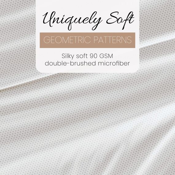 Linen Market ienjoy Home IEH-4PC-STP-K-LG 4-teiliges Bettlaken-Set, Gemustert, Kingsize, getupftes Hellgrau