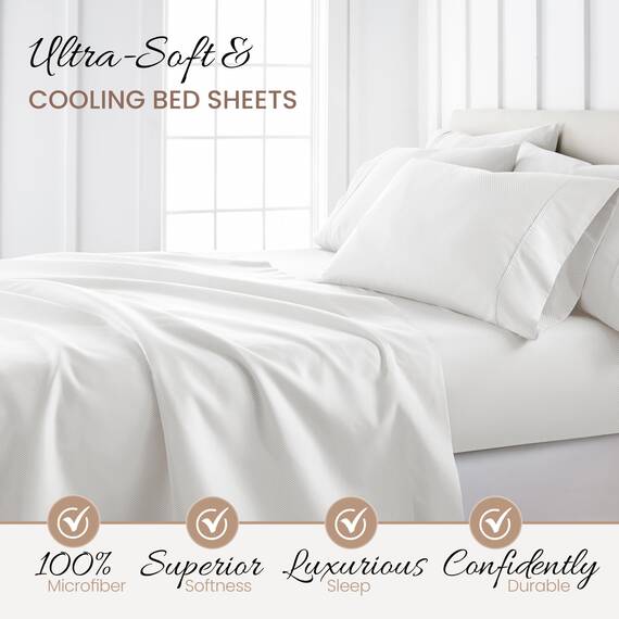 Linen Market 4-teiliges Queen-Bettwäsche-Set (grau gepunktet) – Schlafen Sie Besser als je zuvor mit diesen ultraweichen und kühlenden Bettlaken für Ihr Queen-Size-Bett – Tiefe Tasche für 40,6 cm