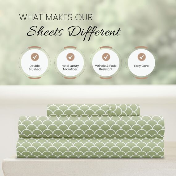 Linen Market Bettlaken-Set, Mikrofaser, Jakobsmuschelsalbei, Doppelbett