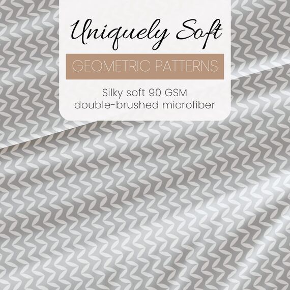 Linen Market 3-teiliges Bettwäsche-Set für Doppelbetten (graues Chevron) – Schlafen Sie Besser als je zuvor mit diesen ultraweichen und kühlenden Bettlaken für Ihr Doppelbett – Tiefe Tasche für 40,6