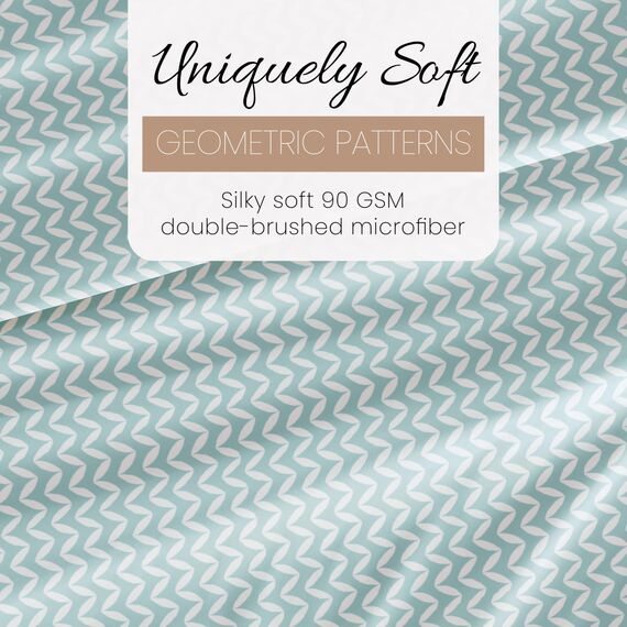 Linen Market 4-teiliges Bettwäsche-Set (hellblaues Chevron) – Schlafen Sie Besser als je zuvor mit diesen ultraweichen und kühlenden Bettlaken für Ihr Bett in voller Größe – Tiefe Tasche für 40,6 cm