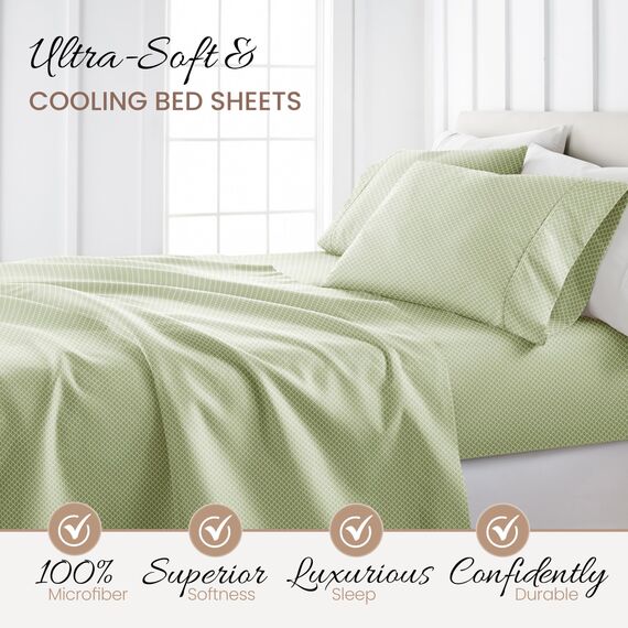 Linen Market Bettlaken-Set, Mikrofaser, Jakobsmuschelsalbei, Doppelbett