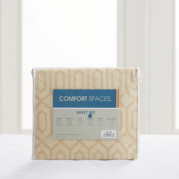 Comfort Spaces Bettlaken-Set aus 100% Baumwolle, atmungsaktiv, leicht, weich, mit 35,6 cm elastischer Tasche, passend für Matratzen bis zu 40,6 cm, gemütliche Ganzjahres-Bettwäsche, passender