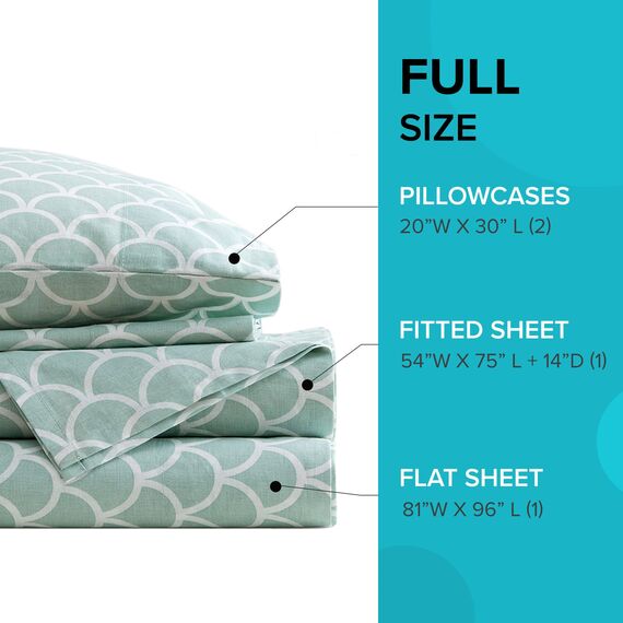 Comfort Spaces Bettlaken-Set aus 100% Baumwolle, atmungsaktiv, leicht, weich, mit 35,6 cm elastischer Tasche, passend für Matratzen bis zu 40,6 cm, gemütliche Ganzjahres-Bettwäsche, passender