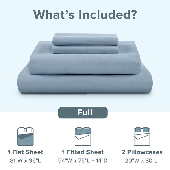 Comfort Spaces Bettlaken-Set aus 100% Baumwolle, atmungsaktiv, leicht, weich, mit 35,6 cm elastischer Tasche, passend für Matratzen bis zu 40,6 cm, gemütliche Ganzjahres-Bettwäsche, passender