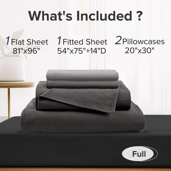 Comfort Spaces Bettlaken aus 100% Baumwolle, atmungsaktiv und ultraweich, natürlich kühle Baumwolle, mit 35,6 cm elastischer Tasche, passend für Matratzen bis zu 40,6 cm, für alle Jahreszeiten