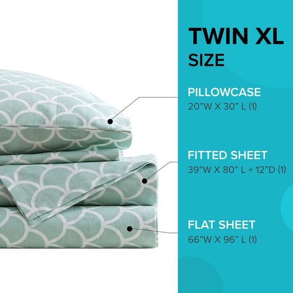 Comfort Spaces Bettlaken-Set aus 100% Baumwolle, atmungsaktiv, leicht, weich, mit 30,5 cm elastischer Tasche, passend für Matratzen bis zu 35,6 cm, gemütliche Ganzjahres-Bettwäsche, passender