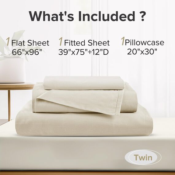 Comfort Spaces Bettlaken aus 100% Baumwolle, atmungsaktiv und ultraweich, natürlich kühle Baumwolle, mit 30,5 cm elastischer Tasche, passend für Matratzen bis zu 35,6 cm, für alle Jahreszeiten
