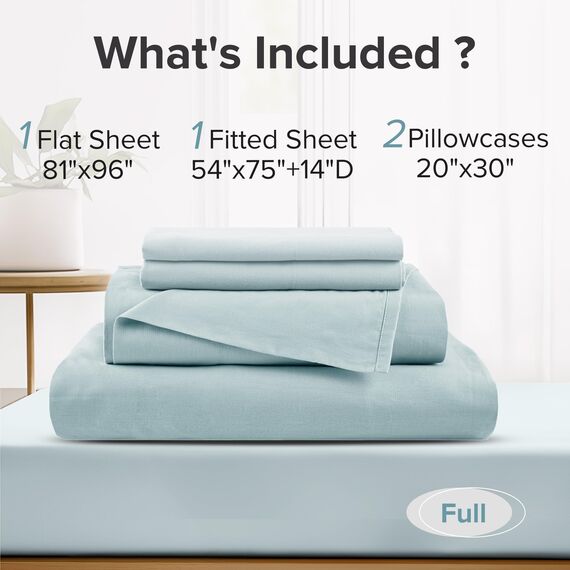 Comfort Spaces Bettlaken aus 100% Baumwolle, atmungsaktiv, ultraweiche Baumwolle, natürlich kühle Baumwolle, mit 35,6 cm elastischer Tasche, passend für Matratzen bis zu 40,6 cm, für alle