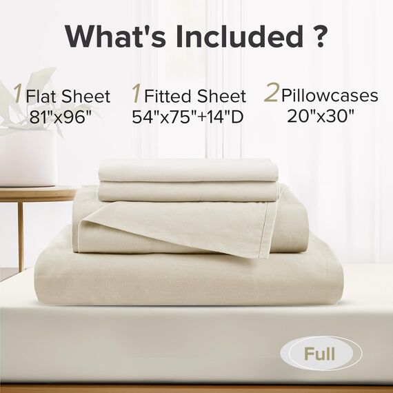 Comfort Spaces Bettlaken aus 100% Baumwolle, atmungsaktiv und ultraweich, natürlich kühle Baumwolle, mit 35,6 cm elastischer Tasche, passend für Matratzen bis zu 40,6 cm, für alle Jahreszeiten