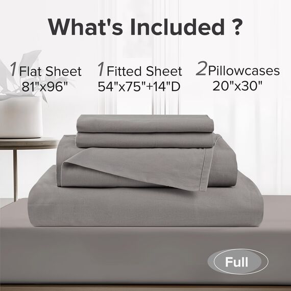 Comfort Spaces Bettlaken aus 100% Baumwolle, atmungsaktiv und ultraweich, natürlich kühle Baumwolle, mit 35,6 cm elastischer Tasche, passend für Matratzen bis zu 40,6 cm, für alle Jahreszeiten