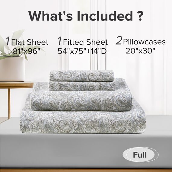 Comfort Spaces Bettlaken mit Kissenbezügen Full grau