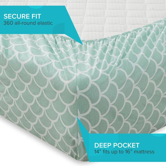 Comfort Spaces Bettlaken-Set aus 100% Baumwolle, atmungsaktiv, leicht, weich, mit 35,6 cm elastischer Tasche, passend für Matratzen bis zu 40,6 cm, gemütliche Ganzjahres-Bettwäsche, passender