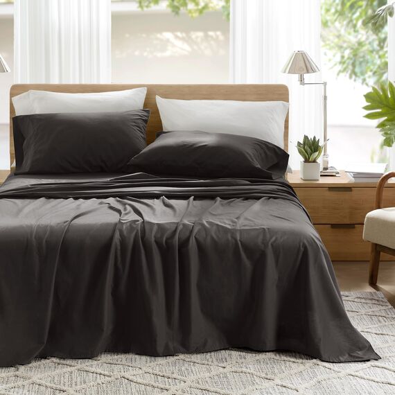 Comfort Spaces Bettlaken aus 100% Baumwolle, atmungsaktiv und ultraweich, natürlich kühle Baumwolle, mit 35,6 cm elastischer Tasche, passend für Matratzen bis zu 40,6 cm, für alle Jahreszeiten