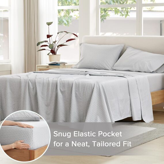 Comfort Spaces Bettwäsche-Set, 100% Baumwolle, atmungsaktiv, mit 30,5 cm elastischer Tasche, für Matratzen bis zu 35,6 cm, gemütliche Ganzjahres-Bettwäsche, Kissenbezug, Twin Diamond Taupe, 3-teilig
