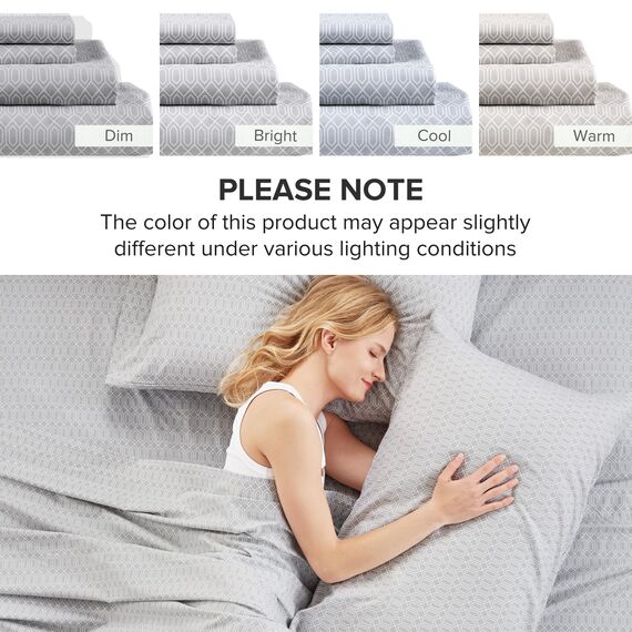Comfort Spaces Bettwäsche-Set, 100% Baumwolle, atmungsaktiv, mit 30,5 cm elastischer Tasche, für Matratzen bis zu 35,6 cm, gemütliche Ganzjahres-Bettwäsche, Kissenbezug, Twin Diamond Taupe, 3-teilig
