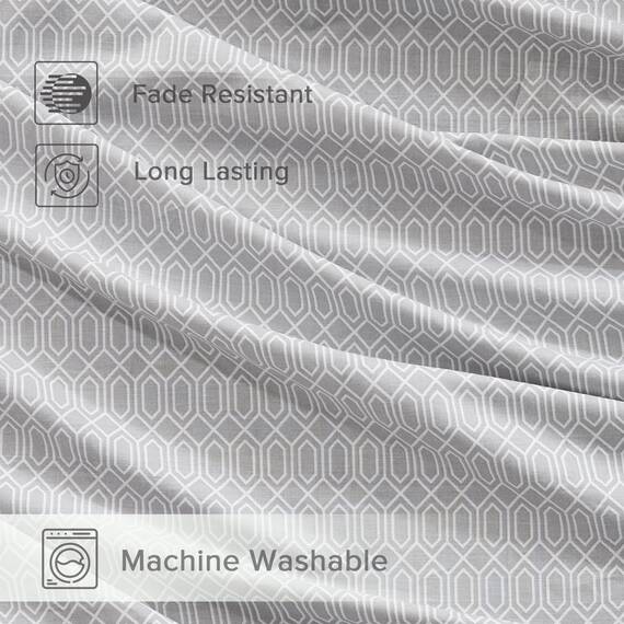 Comfort Spaces 100% Cotton Sheet Set Breathable, Lightweight Gemütliche Bettwäsche für alle Jahreszeiten, passender Kissenbezug, Baumwolle, Diamond Grey, California King, 4