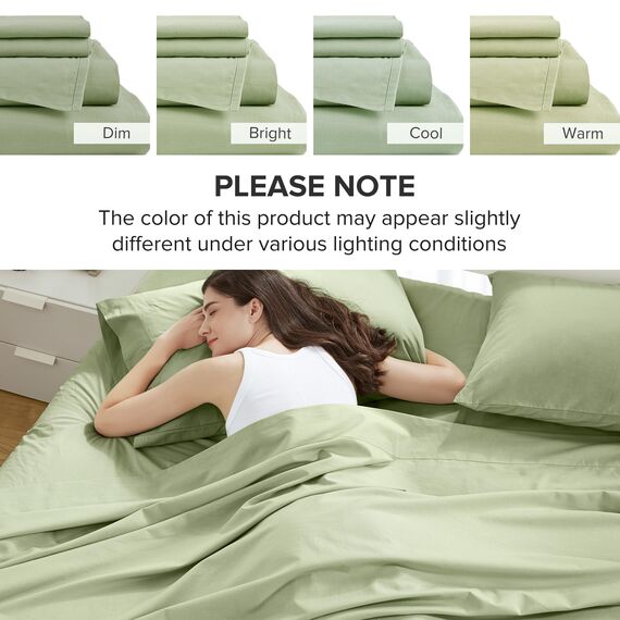 Comfort Spaces Bettlaken aus 100% Baumwolle, für Doppelbetten XL, atmungsaktive und weiche Baumwolle, natürlich kühle Baumwolle, mit 30,5 cm elastischer Tasche, passend für Matratzen bis zu 35,6 cm