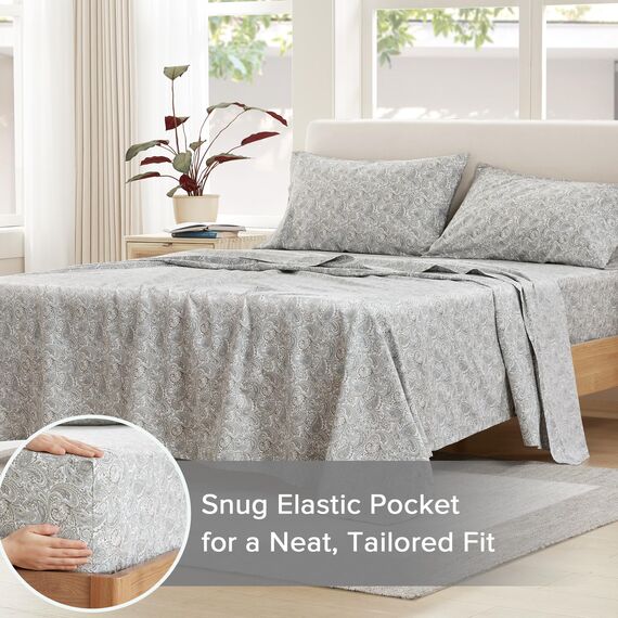 Comfort Spaces Bettlaken mit Kissenbezügen California King grau