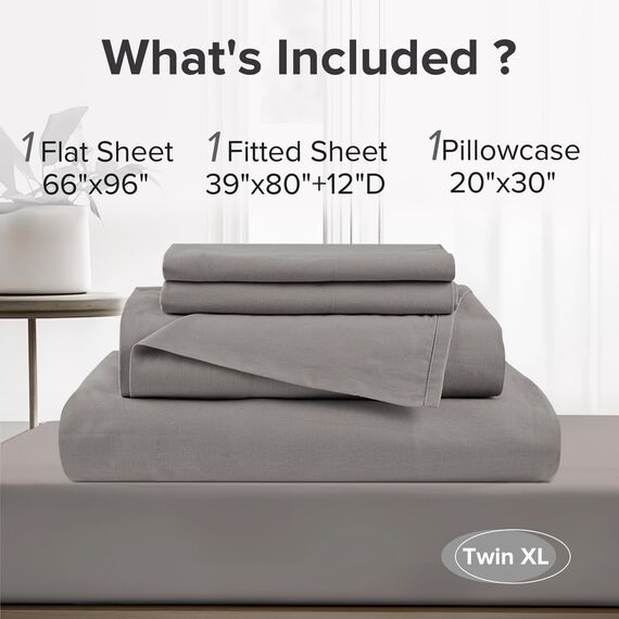 Comfort Spaces Bettlaken aus 100% Baumwolle, atmungsaktiv, weiche Baumwolle, natürlich kühle Baumwolle, Bettlaken mit 30,5 cm elastischer Tasche, passend für Matratzen bis zu 35,6 cm