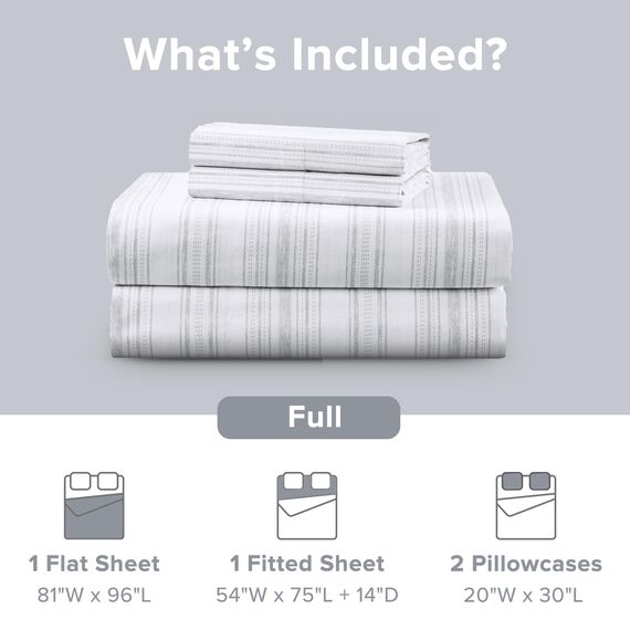Comfort Spaces Bettlaken aus 100% Baumwolle, atmungsaktiv, natürlich kühle Baumwolle, weiche Baumwolle, mit 35,6 cm elastischer Tasche, passend für Matratzen bis zu 40,6 cm, für alle Jahreszeiten, 4