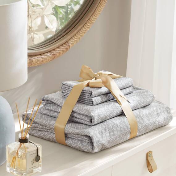 Comfort Spaces Bettlaken mit Kissenbezügen King Diamond Grey