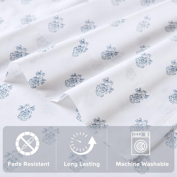 Comfort Spaces Bettlaken aus 100% Baumwolle, atmungsaktiv, natürlich kühle Baumwolle, weiche Baumwolle, Bettlaken mit 30,5 cm elastischer Tasche, passend für Matratzen bis zu 35,6 cm, für alle