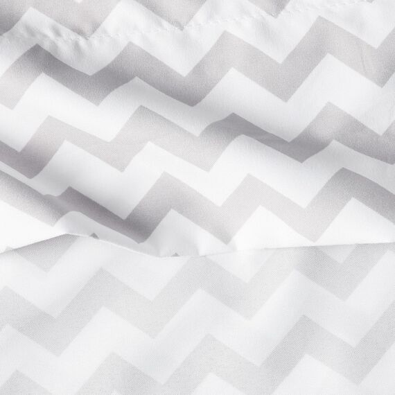 Sweet Home Collection Fadenzahl 1800, weiche ägyptische Qualität, gebürstete Mikrofaser Laken – Luxus-Bettwäsche-Set mit Bettlaken, Spannbettlaken, 2 Kissenbezügen, Polyester, Chevron Grau, Queen, 4