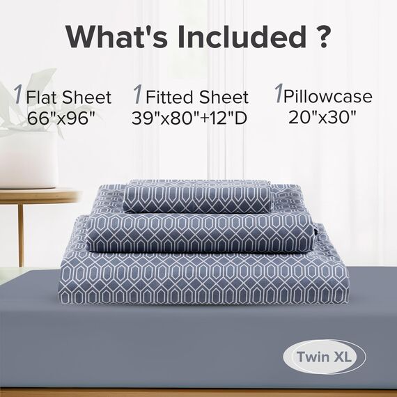 Comfort Spaces Bettlaken aus 100% Baumwolle, atmungsaktiv, natürlich kühle Baumwolle, weiche Baumwolle, Bettlaken mit 35,6 cm elastischer Tasche, passend für Matratzen bis zu 40,6 cm, für alle