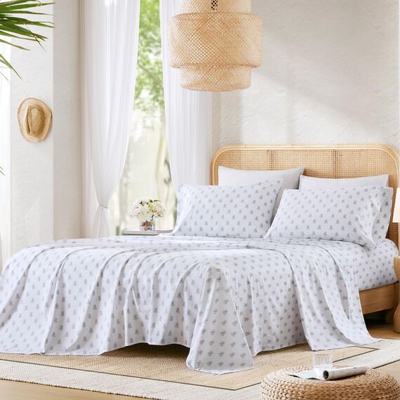 Comfort Spaces Bettlaken aus 100% Baumwolle, atmungsaktiv, natürlich kühle Baumwolle, weiche Baumwolle, Bettlaken mit 30,5 cm elastischer Tasche, passend für Matratzen bis zu 35,6 cm, für alle
