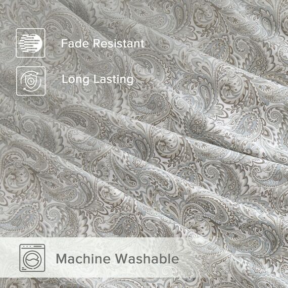 Comfort Spaces 100% Cotton Sheet Set Breathable, Lightweight Gemütliche Bettwäsche für alle Jahreszeiten, passender Kissenbezug, Baumwolle, Paisley Multi, King, 4