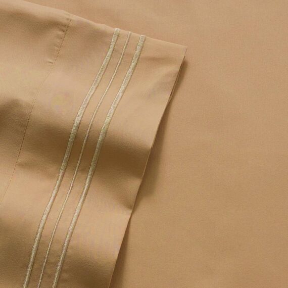 Sweet Home Collection 1500 Fadenzahl Ägyptische Qualität 4 Stück Deep Pocket Bed Sheet Set, Full, beige, Taupe, Twin