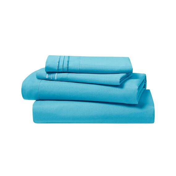 Clara Clark Luxury Soft Bedding Sheets & Pillowcases Bettwäsche-Set für Doppelbett, gebürstet, Tiefe Taschen, Mikrofaser, Beach Blue, Full