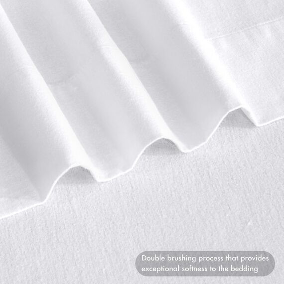 Ruvanti 4-teiliges Flanell-Bettwäsche-Set aus 100% Baumwolle, atmungsaktives und feuchtigkeitsableitendes Flanell-Bettwäsche-Set für Queensize-Betten mit Bettlaken, Spannbetttuch und 2 Kissenbezügen