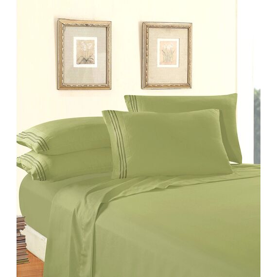 Elegant Comfort Bettwäsche-Set, luxuriös, weich, Fadenzahl 1500, ägyptische Qualität, Knitter- und lichtbeständig, 3 Stück Modern Queen Graugrün/Grün