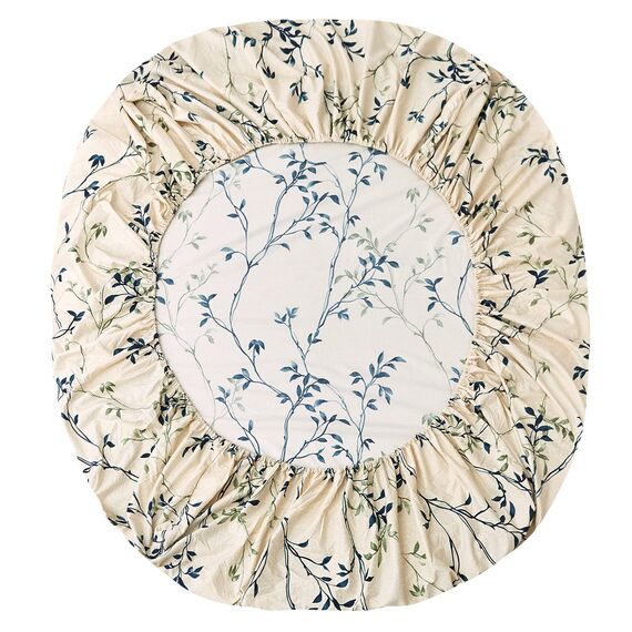 JSD Bettwäscheset mit Blättern, Bedruckt, Queen-Size-Größe, 4-teilig, gebürstete Mikrofaser, 40,6 cm, extra Tiefe Tasche, hypoallergen, faltenfrei, weich, langlebig