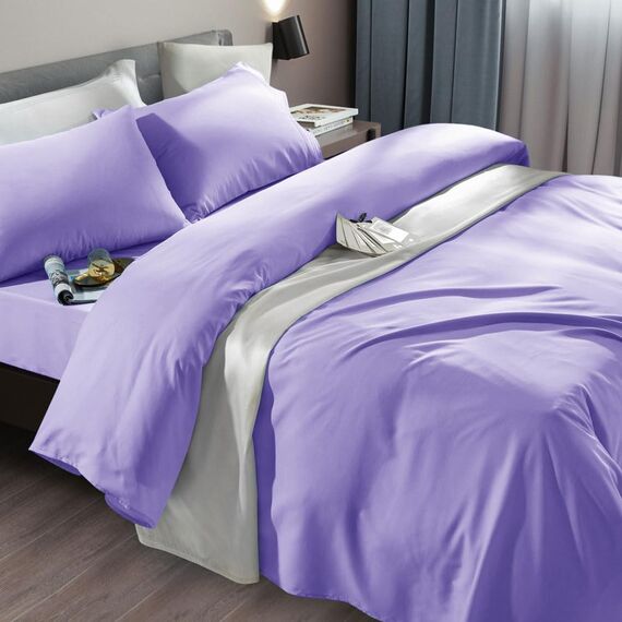 SONORO KATE Bettlaken-Set, superweiche Mikrofaser, Fadenzahl 1800, ägyptische Bettwäsche, passend für 45,7 - 61 cm tiefe Taschenmatratzen, knitterfrei, 6-teilig (Lavendel, King-Size)