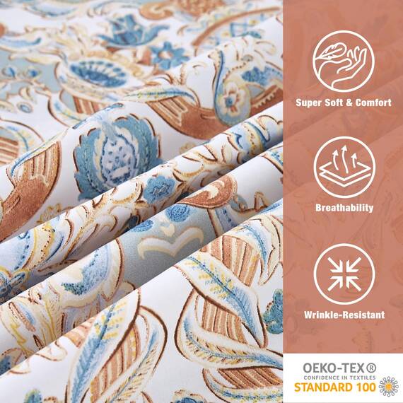 JSD Bettwäsche-Set mit Vintage-Paisley-Muster, King-Size, 4-teilig, weich, Mikrofaser, extra Tiefe Tasche