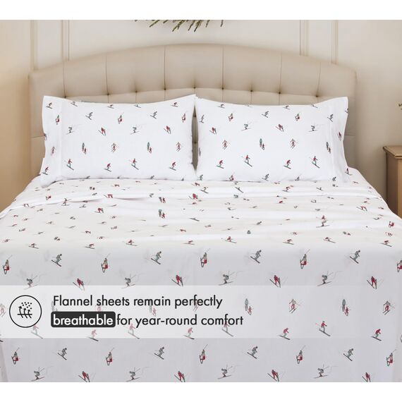 RUVANTI Flurry Friends Bettlaken aus 100% Baumwollflanell, Queensize, 4 Stück