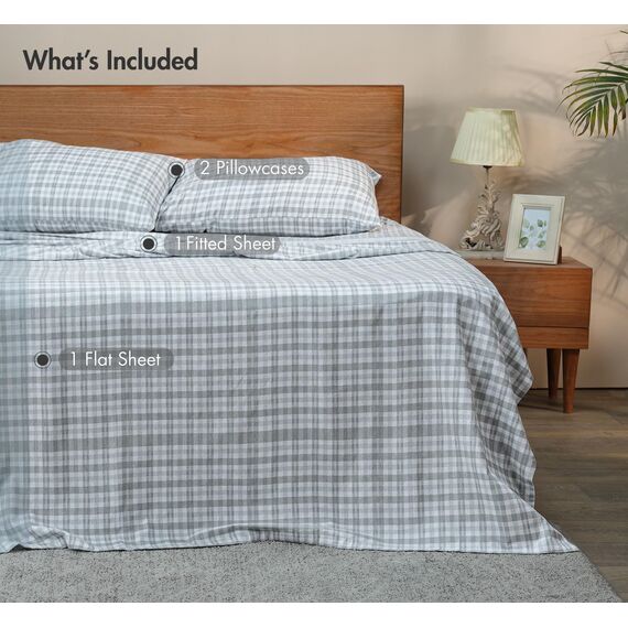 RUVANTI Flanell-Bettwäsche-Sets für Queen-Size-Bett, 100% gebürstete Baumwolle, Tiefe Taschen, 40,6 cm (passend für bis zu 45,7 cm), für alle Jahreszeiten, atmungsaktiv und superweich, warm und