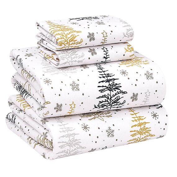 RUVANTI Flanell-Bettlaken aus 100% Baumwolle, Queen-Size-Größe, Tiefe Taschen, warm, superweich, atmungsaktiv, feuchtigkeitsableitend, Queen-Size-Bettlaken, Bettlaken mit flachem Spannbetttuch, 2