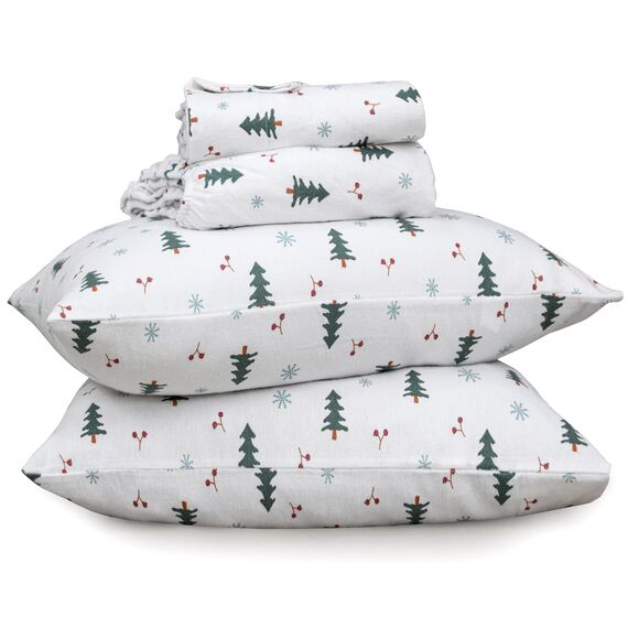 Ruvanti 100% Baumwolle, 4-teiliges Flanell-Bettwäsche-Set, Queen Florales Design, Tiefe Taschen, wärmend, superweich, inklusive Bettlaken, Spannbetttuch und 2 Kissenbezügen